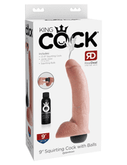 King Cock DILDO King Cock Squirting With Balls Light 9''