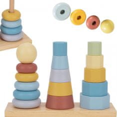 Tooky Toy TOOKY TOY Sorter za zlaganje treh stolpov Montessori