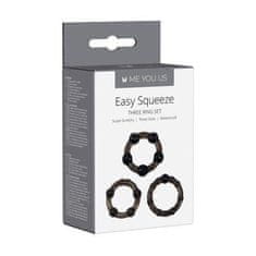 Ero Me You Us Easy Squeeze Cock Ring Set Black