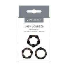 Ero Me You Us Easy Squeeze Cock Ring Set Black