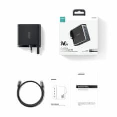 Joyroom polnilec 140W USB 3xTipC TipA GaN PD + kabel črn JR-TCG05EU