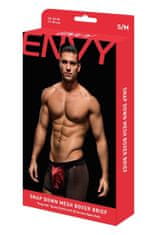 Ero ENVY SNAP DOWN MESH BOXER BRIEF BLACK RED, S/M