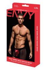 Ero ENVY SNAP DOWN MESH BOXER BRIEF BLACK RED, S/M