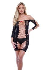 Ero BACI CORSET FRONT LONG SLEEVE MINI DRESS BLACK, OS