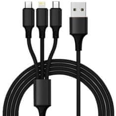 Nemo Avtomobilski polnilec QC3.0 4x USB + USB kabel - micro USB + Lightning + USB-C XTROBB 19907 black