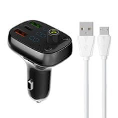 LDNIO LDNIO Bluetooth FM oddajnik C704Q 2USB, USB-C + MicroUSB kabel