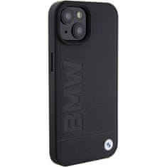 Bmw Original APPLE IPHONE 15 PLUS BMW Leather Hot Stamp Case (BMHCP15MSLLBK) black