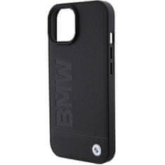 Bmw Original APPLE IPHONE 15 PLUS BMW Leather Hot Stamp Case (BMHCP15MSLLBK) black