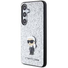 Karl Lagerfeld Originalni SAMSUNG GALAXY S24 Karl Lagerfeld Hardcase Fixed Glitter Iconic Logo Metal Pin (KLHCS24SGCNPSG) silver