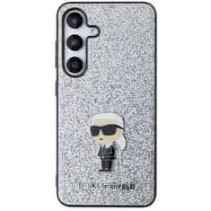 Karl Lagerfeld Originalni SAMSUNG GALAXY S24 Karl Lagerfeld Hardcase Fixed Glitter Iconic Logo Metal Pin (KLHCS24SGCNPSG) silver