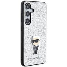 Karl Lagerfeld Originalni SAMSUNG GALAXY S24 Karl Lagerfeld Hardcase Fixed Glitter Iconic Logo Metal Pin (KLHCS24SGCNPSG) silver