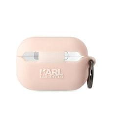 Karl Lagerfeld Etui APPLE AIRPODS PRO 2 Karl Lagerfeld Silicone Choupette Head 3D jasny róż