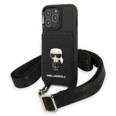 Karl Lagerfeld Oryginalne Etui IPHONE 13 PRO Karl Lagerfeld Hardcase Saffiano Metal Ikonik czarne