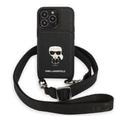 Karl Lagerfeld Oryginalne Etui IPHONE 13 PRO Karl Lagerfeld Hardcase Saffiano Metal Ikonik czarne