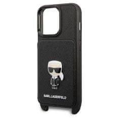 Karl Lagerfeld Oryginalne Etui IPHONE 13 PRO Karl Lagerfeld Hardcase Saffiano Metal Ikonik czarne