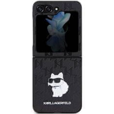 Karl Lagerfeld Originalni SAMSUNG GALAXY Z FLIP 5 Karl Lagerfeld Hardcase Saffiano Monogram Choupette Pin (KLHCZF5SAPCHNPK) black