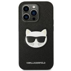 Karl Lagerfeld Oryginalne Etui IPHONE 14 PRO Karl Lagerfeld Hardcase Saffiano Choupette Head Patch czarne