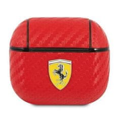 Ferrari Oryginalne Etui APPLE AIRPODS 3 Ferrari Cover On Track PU Carbon (FESA3CARE) czerwone