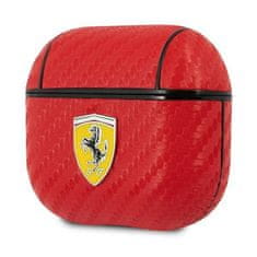 Ferrari Oryginalne Etui APPLE AIRPODS 3 Ferrari Cover On Track PU Carbon (FESA3CARE) czerwone