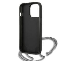 Karl Lagerfeld Oryginalne Etui IPHONE 13 PRO MAX Karl Lagerfeld Hardcase Leather Textured And Chain (KLHCP13XPMK) czarne