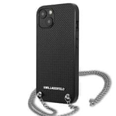 Karl Lagerfeld Oryginalne Etui IPHONE 13 MINI Karl Lagerfeld Hardcase Leather Textured And Chain (KLHCP13SPMK) czarne