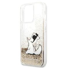 Karl Lagerfeld Oryginalne Etui IPHONE 13 PRO MAX Karl Lagerfeld Hardcase Liquid Glitter Choupette Fun (KLHCP13XGCFD) złote