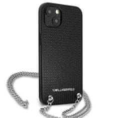 Karl Lagerfeld Oryginalne Etui IPHONE 13 MINI Karl Lagerfeld Hardcase Leather Textured And Chain (KLHCP13SPMK) czarne