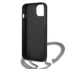 Karl Lagerfeld Oryginalne Etui IPHONE 13 MINI Karl Lagerfeld Hardcase Leather Textured And Chain (KLHCP13SPMK) czarne