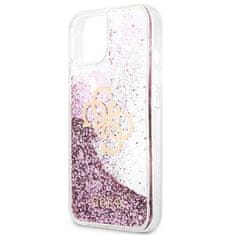 Guess Oryginalne Etui IPHONE 13 MINI Guess Hardcase 4G Big Liquid Glitter (GUHCP13SLG4GPI) różowe