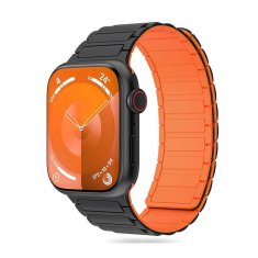 Tech-protect Pasek do APPLE WATCH 4 / 5 / 6 / 7 / 8 / 9 / SE / ULTRA 1 / 2 (42 / 44 / 45 / 49 MM) Tech-Protect Iconband Magnetic czarno-pomarańczowe