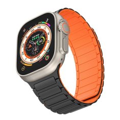 Tech-protect Pasek do APPLE WATCH 4 / 5 / 6 / 7 / 8 / 9 / SE / ULTRA 1 / 2 (42 / 44 / 45 / 49 MM) Tech-Protect Iconband Magnetic czarno-pomarańczowe