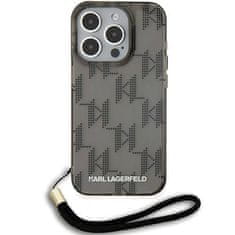 Karl Lagerfeld Oryginalne Etui APPLE IPHONE 15 PRO MAX Karl Lagerfeld Hardcase IML Mono KL Pattern & Cord (KLHCP15XHKDPNSK) czarne