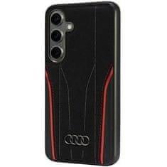 Audi Oryginalne Etui SAMSUNG GALAXY S24 Audi Genuine Leather MagSafe Hardcase (AU-TPUPCS24-R8/D3-RD) czarno-czerwone