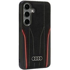 Audi Oryginalne Etui SAMSUNG GALAXY S24 Audi Genuine Leather MagSafe Hardcase (AU-TPUPCS24-R8/D3-RD) czarno-czerwone