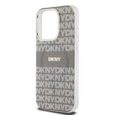 DKNY Oryginalne Etui APPLE IPHONE 15 PRO MAX DKNY Hardcase IML Mono & Stripe MagSafe (DKHMP15XHRHSEE) beżowe