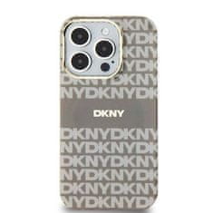 DKNY Oryginalne Etui IPHONE 13 / 14 / 15 DKNY Hardcase IML Mono & Stripe MagSafe (DKHMP15SHRHSEE) beżowe