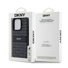 DKNY Oryginalne Etui APPLE IPHONE 15 PRO MAX DKNY Hardcase Leather Mono Stripe & Metal Logo (DKHCP15XPRTHSLK) czarne