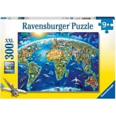 shumee Puzzle 300 p XXL - Zemljevid svetovnih spomenikov