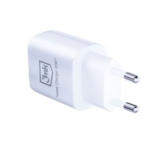 3MK 3mk Hyper Charger - Ładowarka sieciowa USB-A QC 3.0 + USB-C PD 20W (Biały)