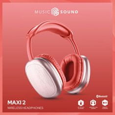 CellularLine Cellularline Music Sound MAXI2 - Bezprzewodowe słuchawki nauszne Bluetooth V5.0 (czerwony)