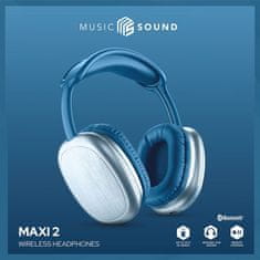 CellularLine Cellularline Music Sound MAXI2 - Bezprzewodowe słuchawki nauszne Bluetooth V5.0 (niebieski)