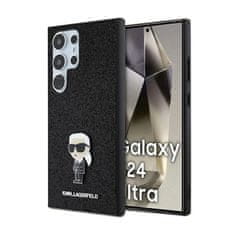 Karl Lagerfeld Karl Lagerfeld Fixed Glitter Ikonik Logo Metal Pin - Etui Samsung Galaxy S24 Ultra (czarny)