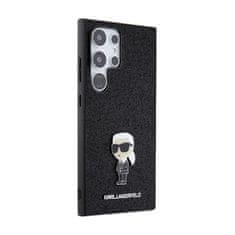 Karl Lagerfeld Karl Lagerfeld Fixed Glitter Ikonik Logo Metal Pin - Etui Samsung Galaxy S24 Ultra (czarny)