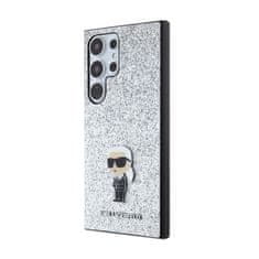 Karl Lagerfeld Karl Lagerfeld Fixed Glitter Ikonik Logo Metal Pin - Etui Samsung Galaxy S24 Ultra (srebrny)