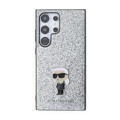 Karl Lagerfeld Karl Lagerfeld Fixed Glitter Ikonik Logo Metal Pin - Etui Samsung Galaxy S24 Ultra (srebrny)