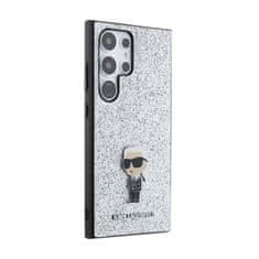 Karl Lagerfeld Karl Lagerfeld Fixed Glitter Ikonik Logo Metal Pin - Etui Samsung Galaxy S24 Ultra (srebrny)