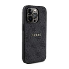 Guess Guess 4G Collection Leather Metal Logo MagSafe - Etui iPhone 14 Pro Max (czarny)