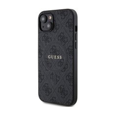 Guess Guess 4G Collection Leather Metal Logo MagSafe - Etui iPhone 15 / 14 / 13 (czarny)