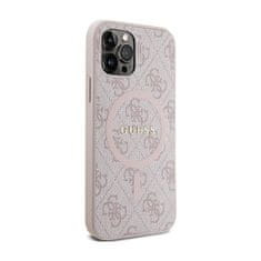 Guess Guess 4G Collection Leather Metal Logo MagSafe - Etui iPhone 12 / iPhone 12 Pro (różowy)