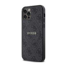 Guess Guess 4G Collection Leather Metal Logo MagSafe - Etui iPhone 12 / iPhone 12 Pro (czarny)